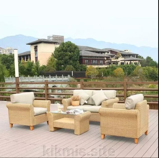 Плетеный комплект мебели с диваном из искусственного ротанга 4018A  AF от компании Интернет - магазин Kikmis - фото 1