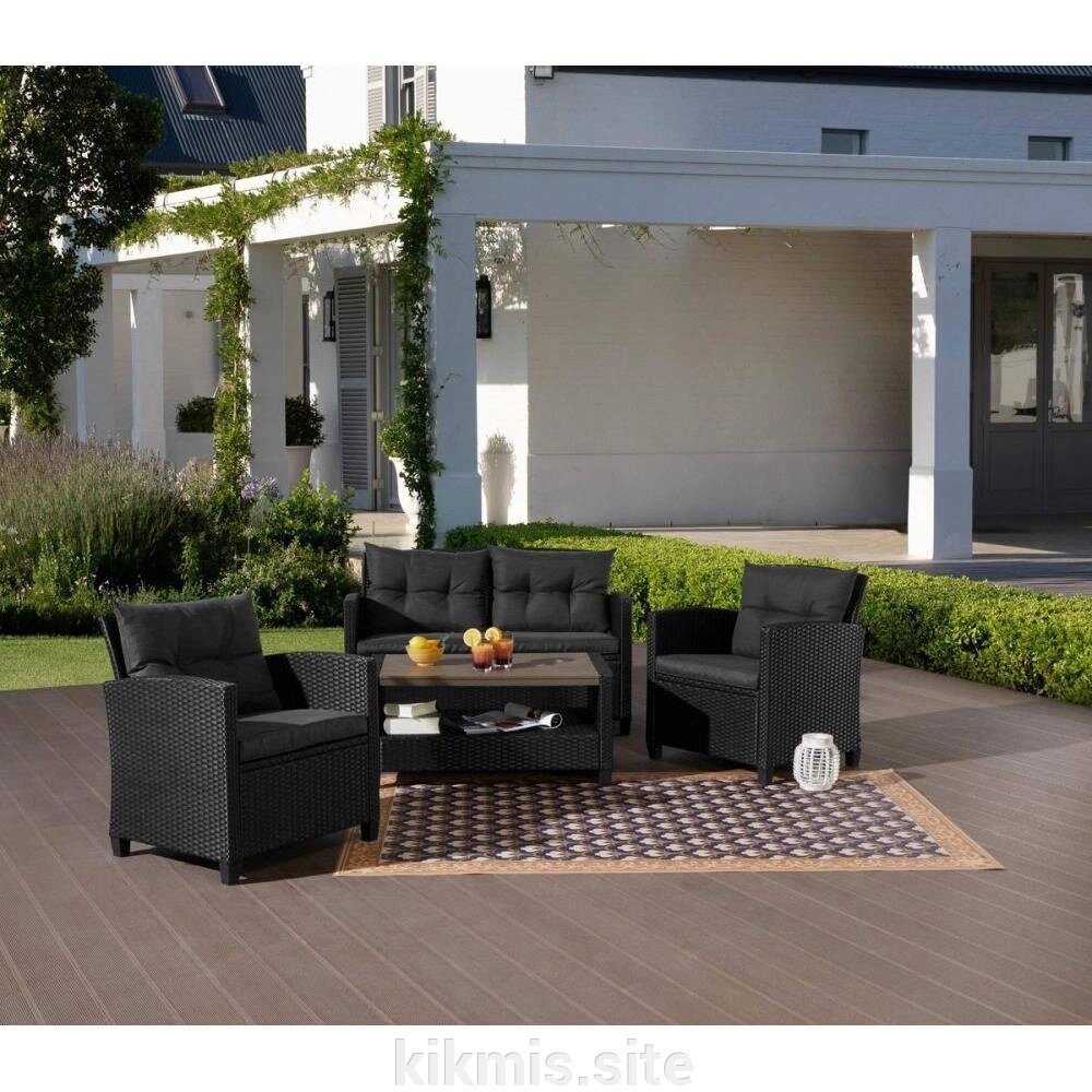 Плетеный комплект мебелис диваном AFM-804G Dark Grey-Grey от компании Интернет - магазин Kikmis - фото 1