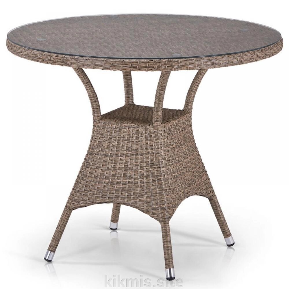 Плетеный стол T197AT-W56-D90 Light Brown от компании Интернет - магазин Kikmis - фото 1