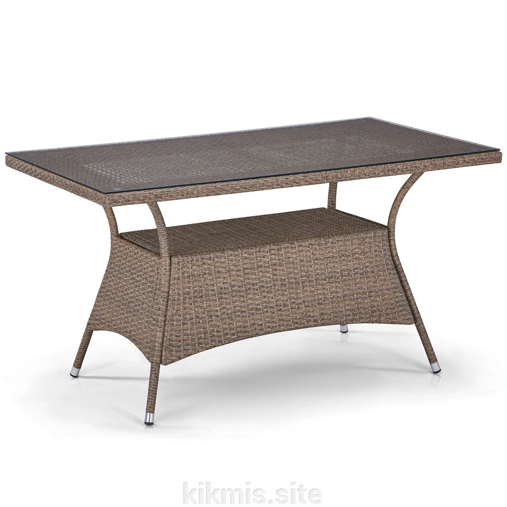 Плетеный стол T198B-W56-140x80 Light brown от компании Интернет - магазин Kikmis - фото 1