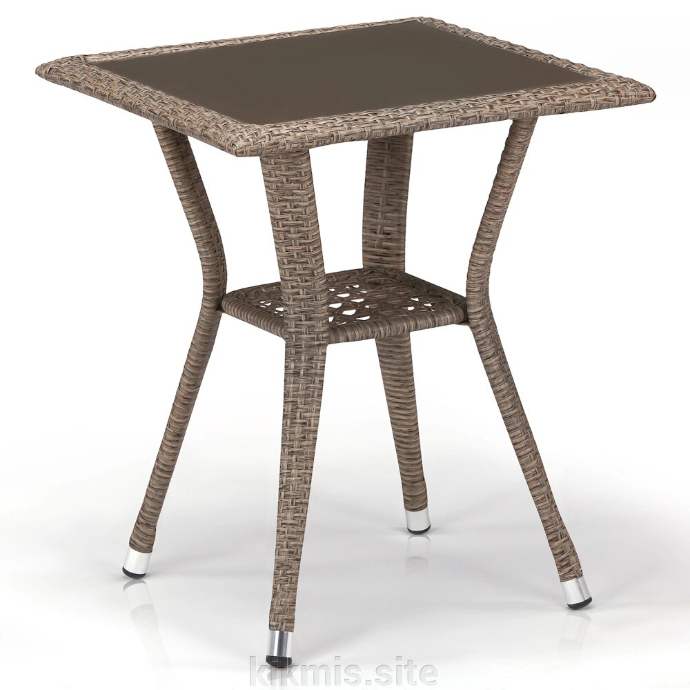 Плетеный стол T25-W56-50x50 Light brown от компании Интернет - магазин Kikmis - фото 1