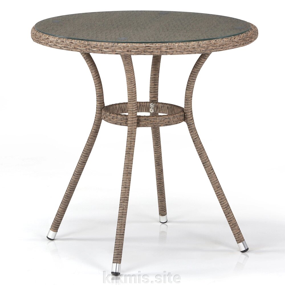 Плетеный стол T282ANT-W56-D72 Light Brown от компании Интернет - магазин Kikmis - фото 1