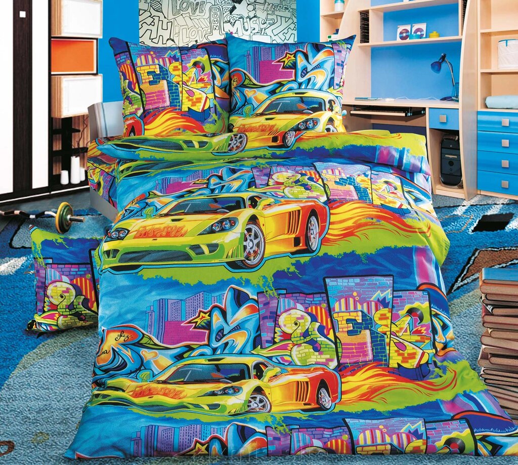 Постельное белье «Граффити», 1,5 спальный от компании Интернет - магазин Kikmis - фото 1