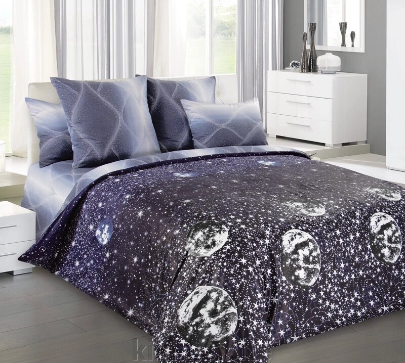 Постельное белье перкаль "Парад планет" 2 спальное от компании Интернет - магазин Kikmis - фото 1