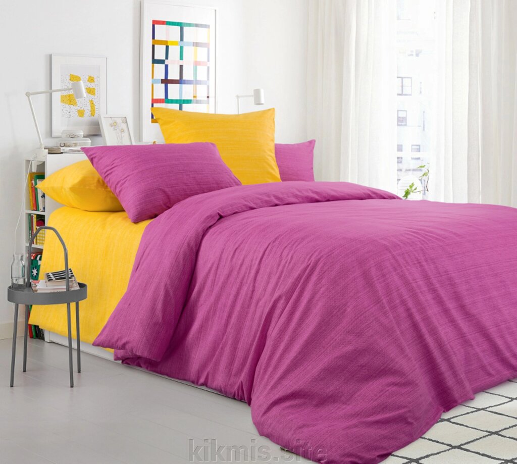 Постельное белье  с одеялом перкаль "Яркая астра" 1,5 спальное от компании Интернет - магазин Kikmis - фото 1