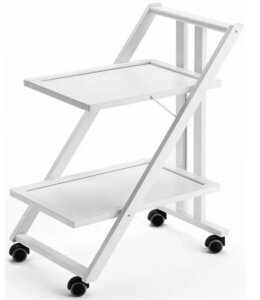 Сервировочный складной столик для дома на колесиках Arredamenti - SIMPATY белый