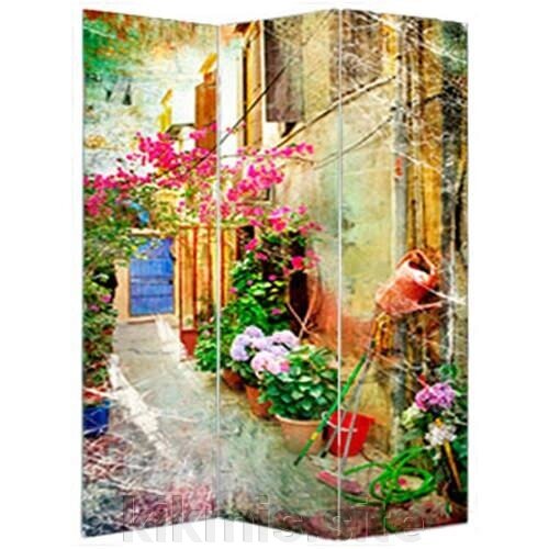 Ширма Nurian 1209 "Цветочный дворик" двухсторонняя от компании Интернет - магазин Kikmis - фото 1