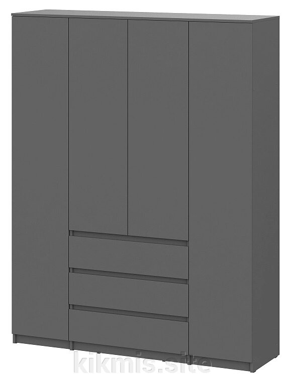 Шкаф четырехстворчатый SV-мебель Денвер Графит серый от компании Интернет - магазин Kikmis - фото 1
