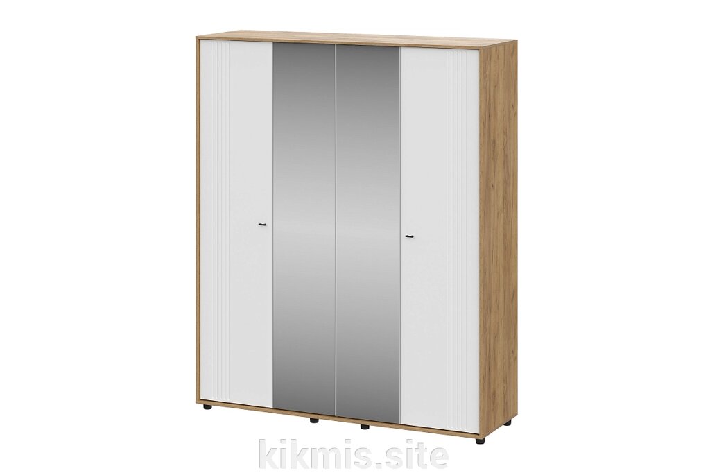 Шкаф четырехстворчатый SV-мебель Милан Дуб золотой/Белый матовый от компании Интернет - магазин Kikmis - фото 1