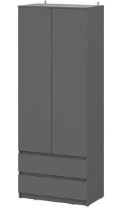 Шкаф двухстворчатый с ящиками SV-мебель Денвер Графит серый