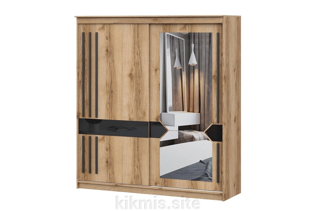 Шкаф-купе №25 (2,0 м) SV-мебель Дуб Делано/Чёрный матовый от компании Интернет - магазин Kikmis - фото 1
