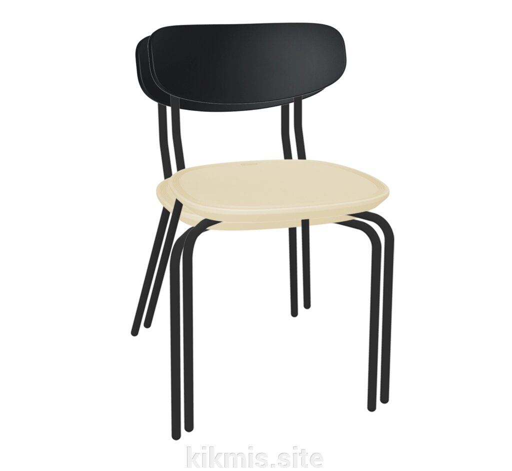 Штабелируемый стул SHT-S85М-2 черный/бежевый/черный муар от компании Интернет - магазин Kikmis - фото 1
