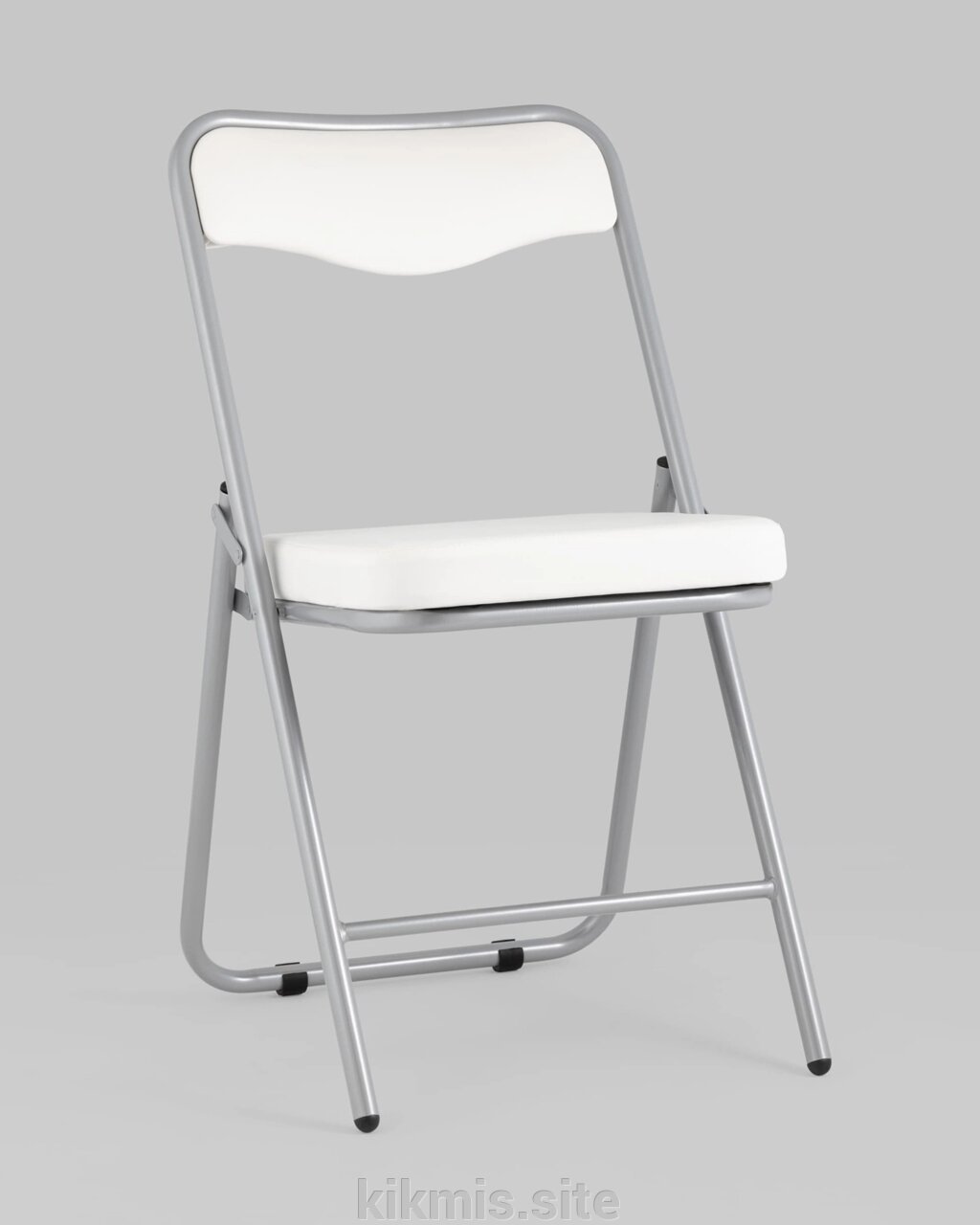 Складной стул STOOL GROUP Джонни Экокожа белый/Каркас металлик от компании Интернет - магазин Kikmis - фото 1