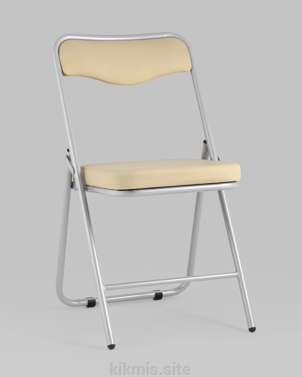 Складной стул STOOL GROUP Джонни Экокожа кремовый/Каркас металлик от компании Интернет - магазин Kikmis - фото 1