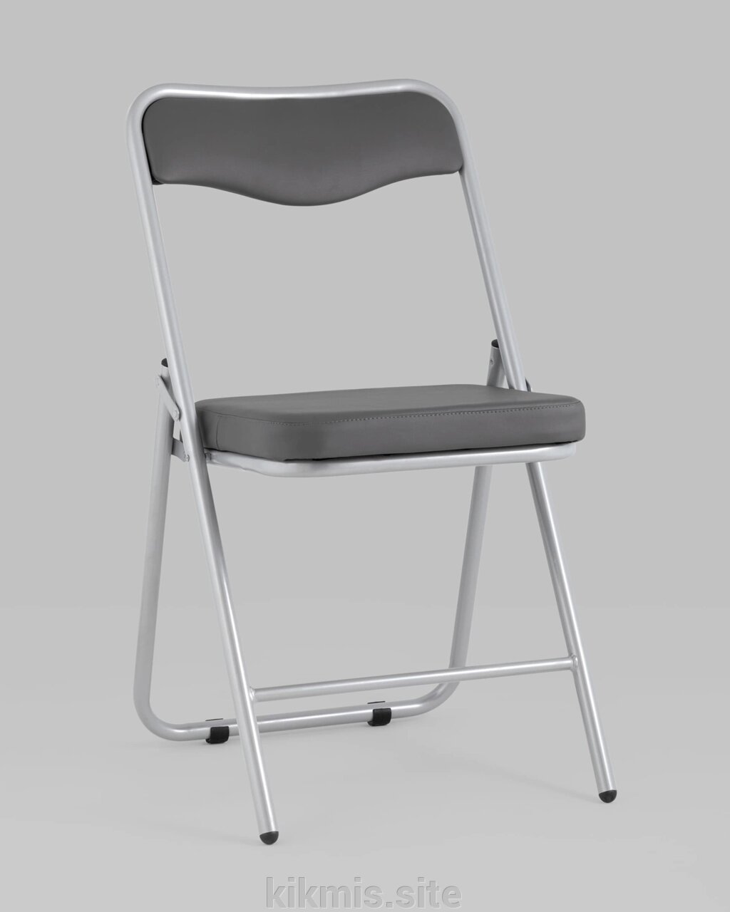 Складной стул STOOL GROUP Джонни Экокожа серый/Каркас металлик от компании Интернет - магазин Kikmis - фото 1