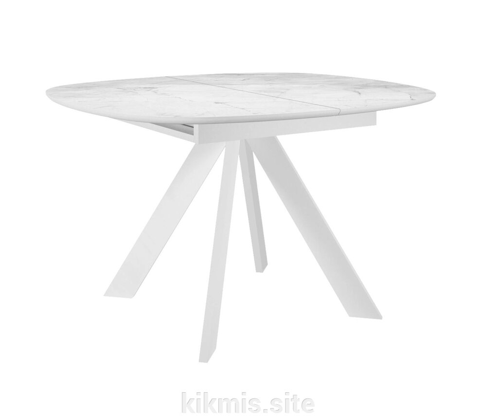 Стол DikLine BK100 Керамика Белый мрамор/подстолье белое/опоры белые от компании Интернет - магазин Kikmis - фото 1