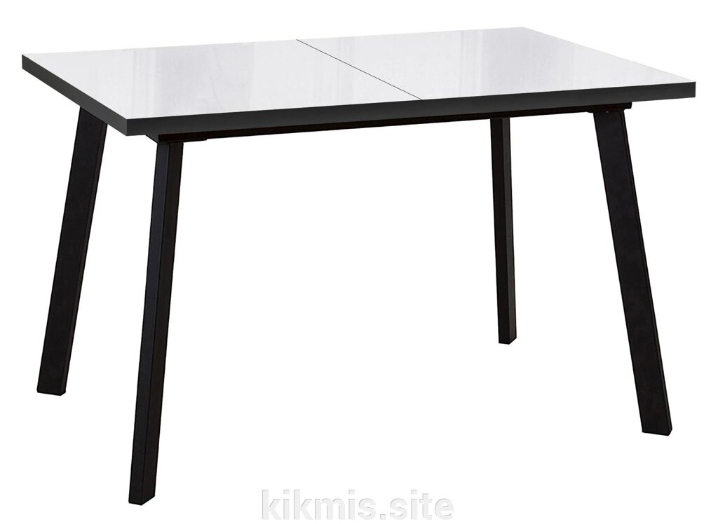 Стол DikLine HBS120 стекло белое/ опоры черные от компании Интернет - магазин Kikmis - фото 1