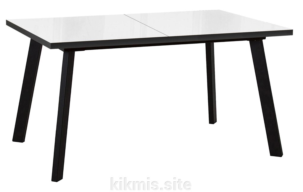Стол DikLine HBS140 стекло белое/ опоры черные от компании Интернет - магазин Kikmis - фото 1