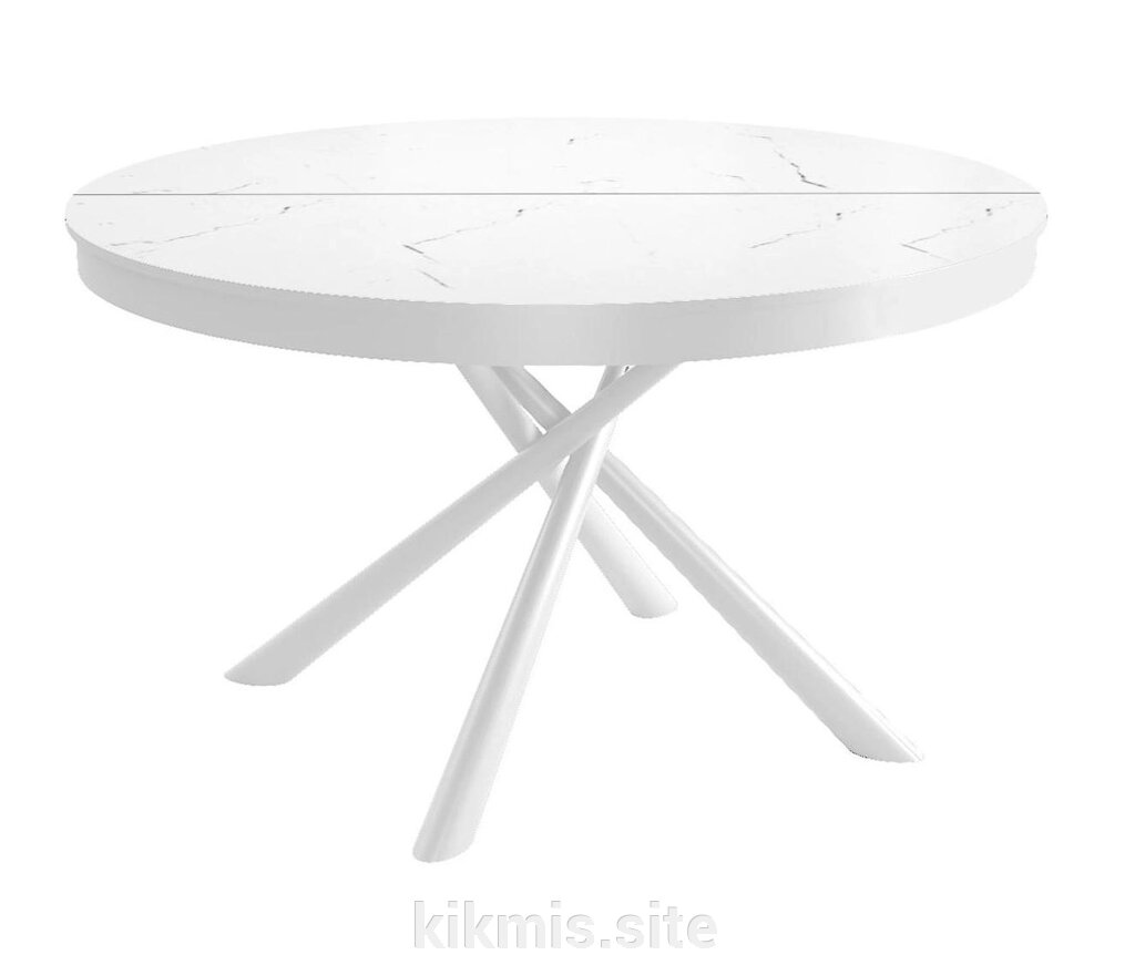 Стол DikLine KR120 мрамор белый Венус/опоры белые от компании Интернет - магазин Kikmis - фото 1