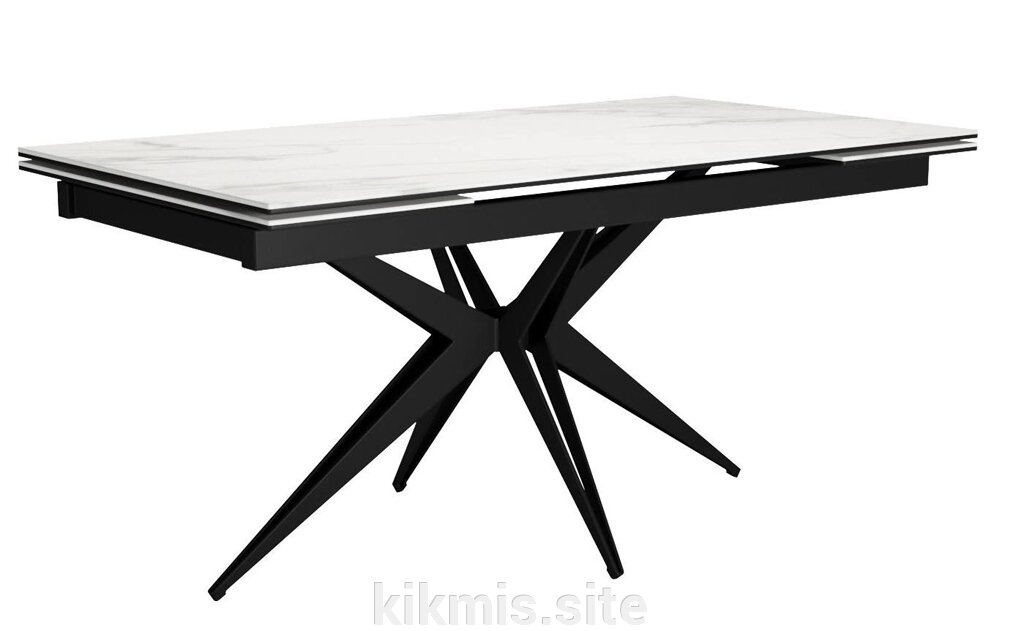 Стол DikLine KW160 мрамор С41 (керамика белая)/опоры черные от компании Интернет - магазин Kikmis - фото 1