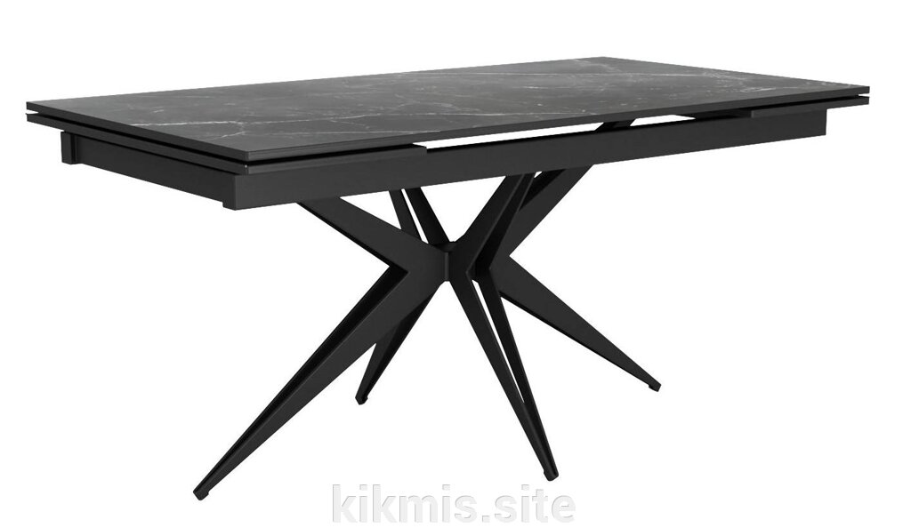 Стол DikLine KW160 мрамор С45 (керамика черная)/опоры черные от компании Интернет - магазин Kikmis - фото 1
