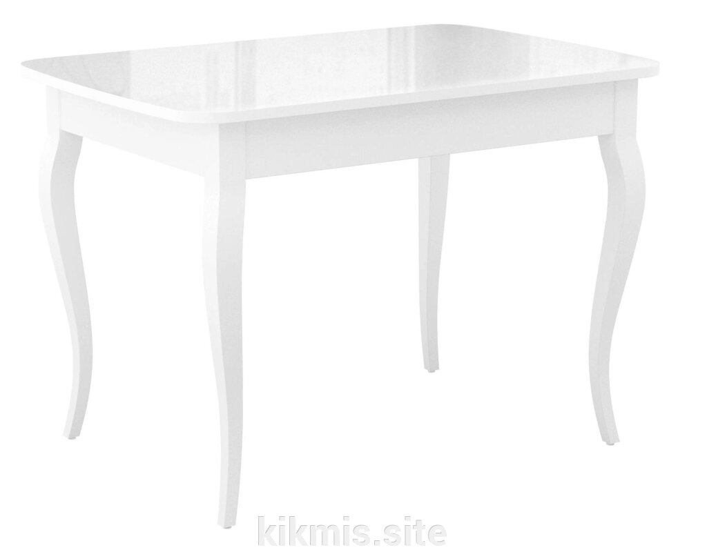 Стол DikLine M120 белый/стекло белое глянец optiwhite/ опоры МС белые от компании Интернет - магазин Kikmis - фото 1