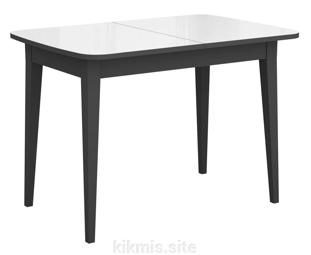 Стол DikLine M120 черный/стекло белое глянец optiwhite/опоры MM черные от компании Интернет - магазин Kikmis - фото 1
