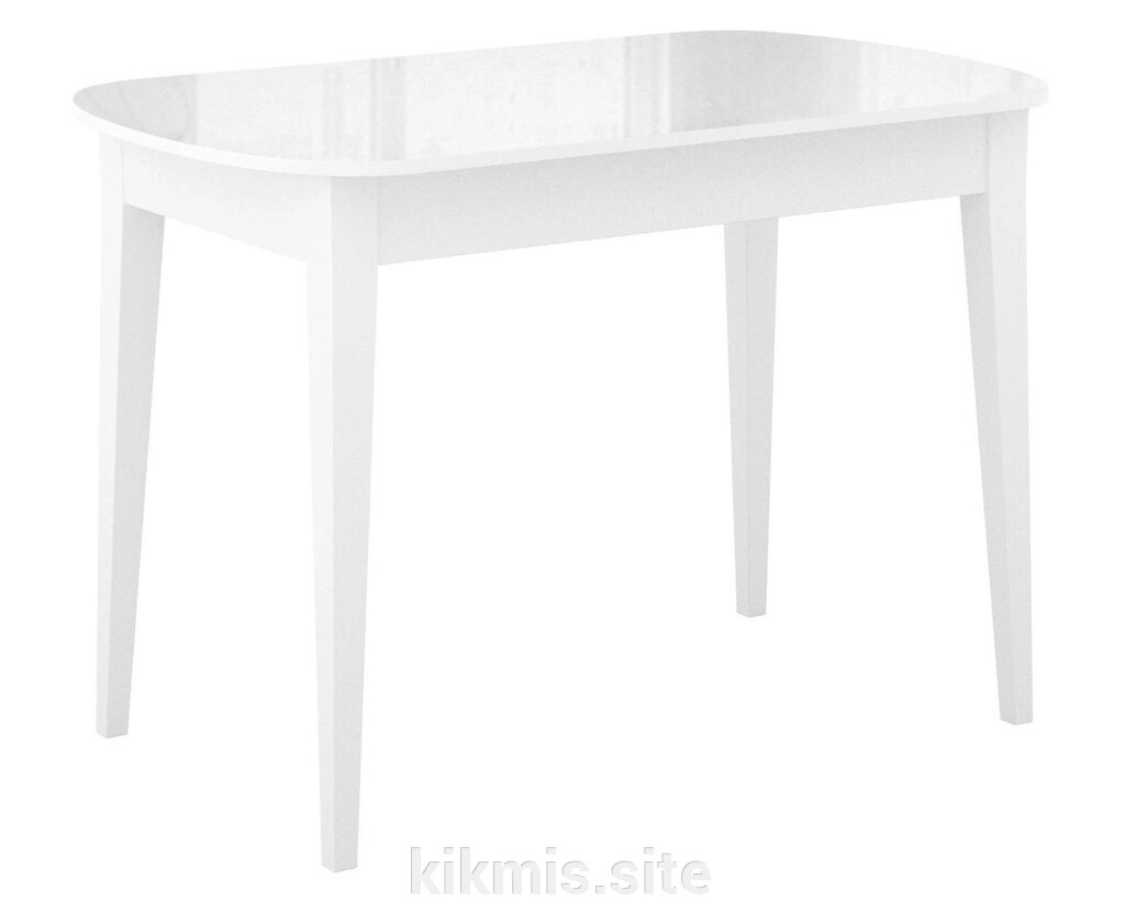 Стол DikLine M130 белый/стекло белое глянец optiwhite/опоры MM белые от компании Интернет - магазин Kikmis - фото 1