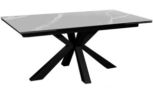 Стол DikLine SFE140 Керамика Серый мрамор/подстолье черное/опоры черные (2 уп.)