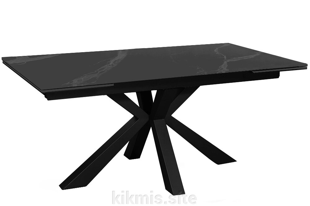 Стол DikLine SFE160 Керамика Черный мрамор/подстолье черное/опоры черные (2 уп.) от компании Интернет - магазин Kikmis - фото 1
