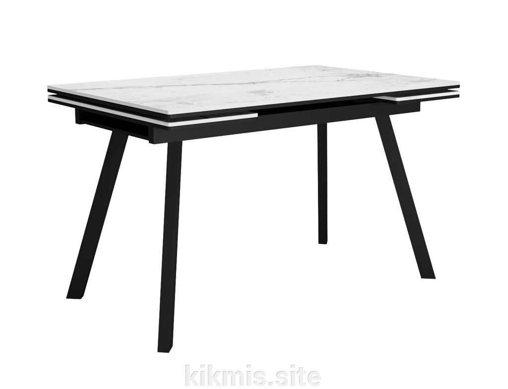 Стол DikLine SKA125 Керамика Белый мрамор/подстолье черное/опоры черные (2 уп.) от компании Интернет - магазин Kikmis - фото 1