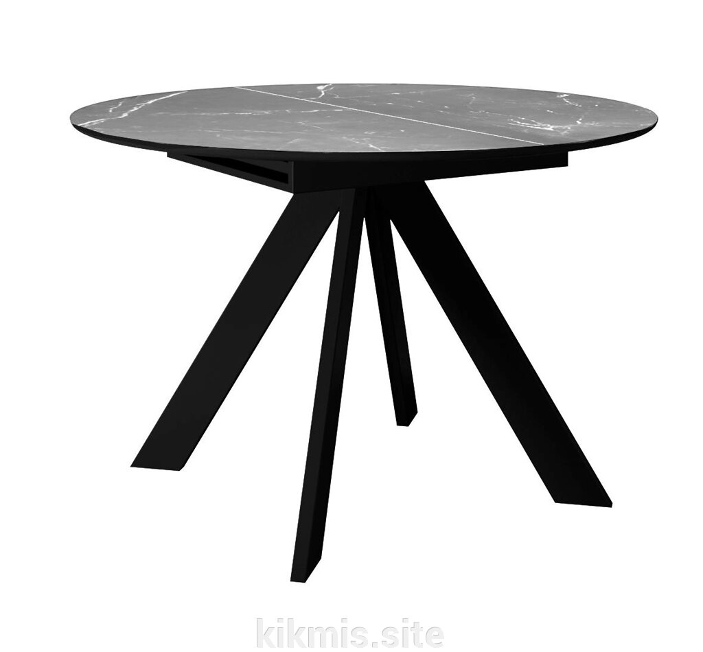 Стол DikLine SKC100 d1000 Керамика Серый мрамор/подстолье черное/опоры черные от компании Интернет - магазин Kikmis - фото 1