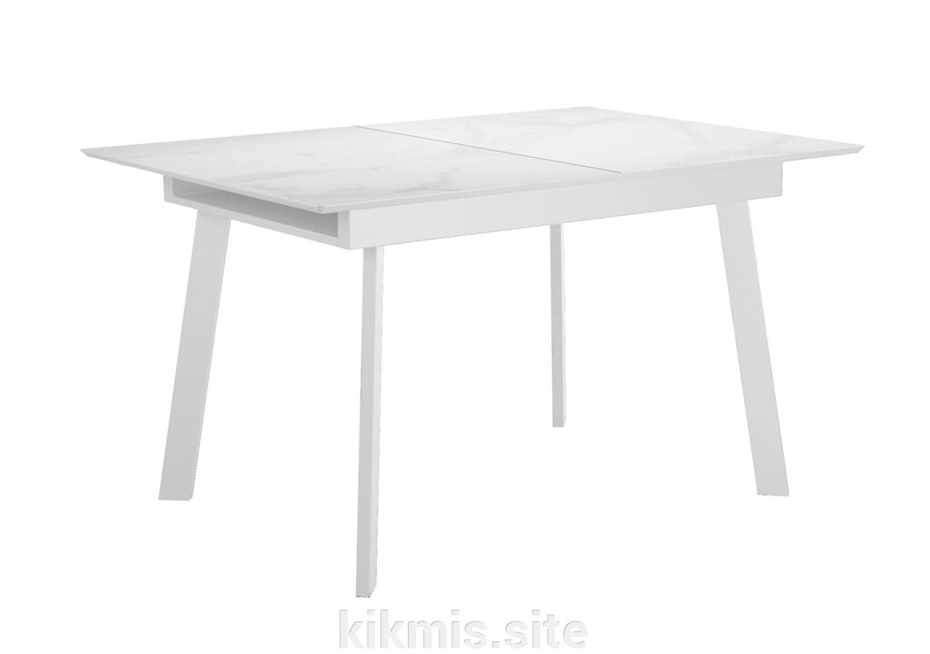 Стол DikLine SKH125 Керамика Белый мрамор/подстолье белое/опоры белые (2 уп.) от компании Интернет - магазин Kikmis - фото 1