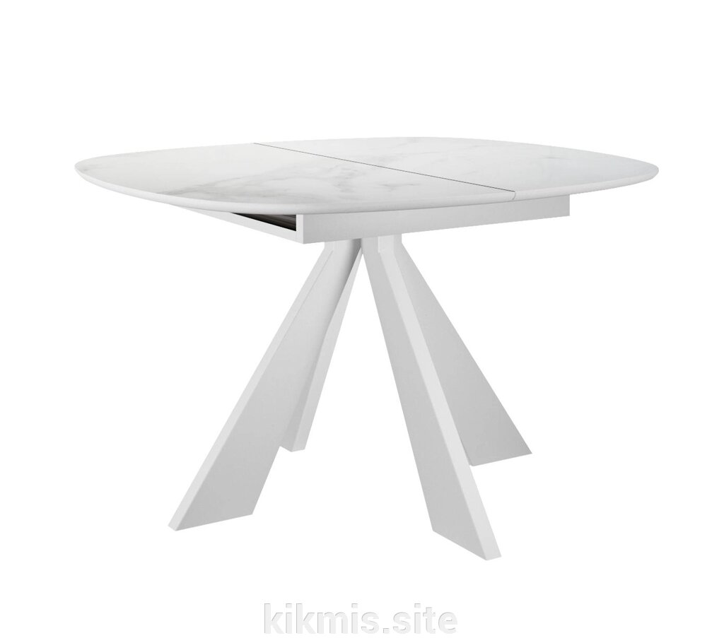 Стол DikLine SKK110 Керамика Белый мрамор/подстолье белое/опоры белые (2 уп.) от компании Интернет - магазин Kikmis - фото 1