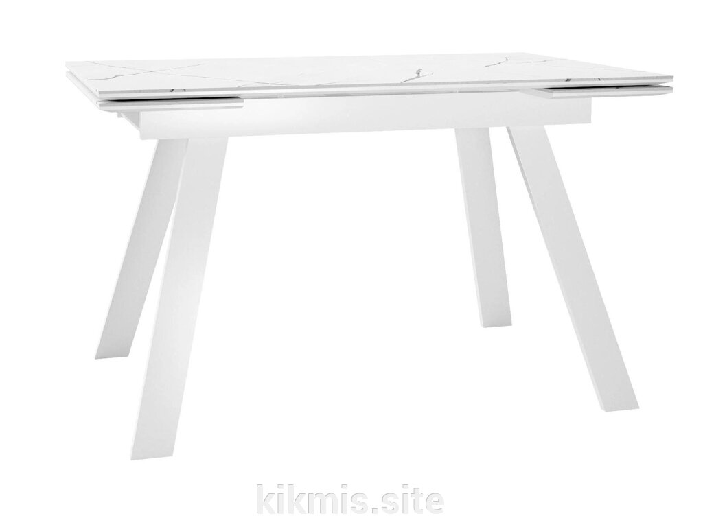 Стол DikLine SKL140 Керамика Белый мрамор/подстолье белое/опоры белые (2 уп.) от компании Интернет - магазин Kikmis - фото 1