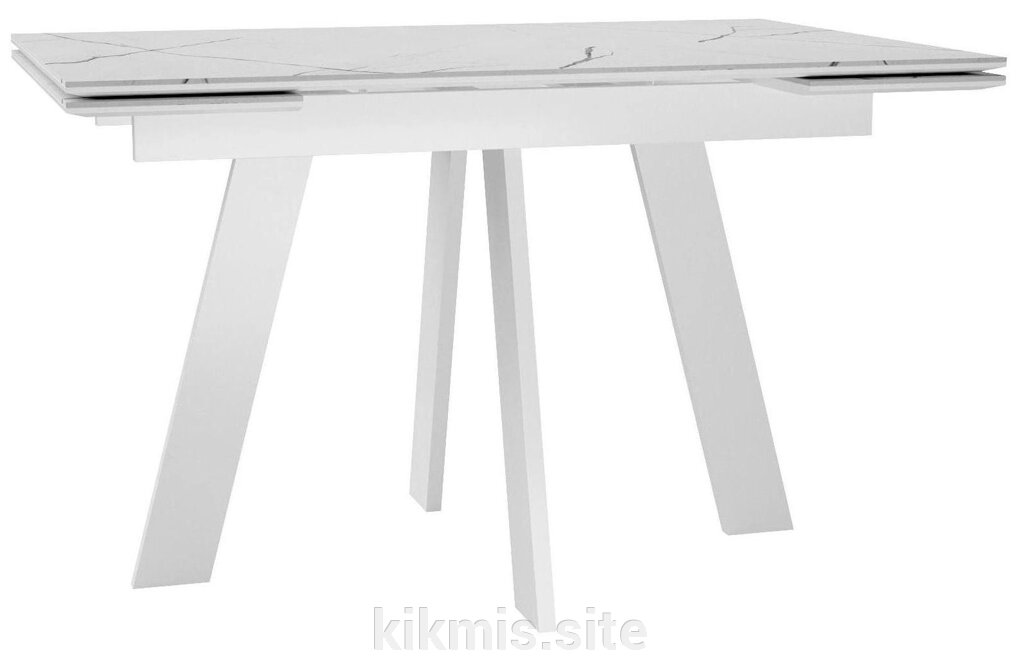 Стол DikLine SKM120 Керамика Белый мрамор/подстолье белое/опоры белые (2 уп.) от компании Интернет - магазин Kikmis - фото 1