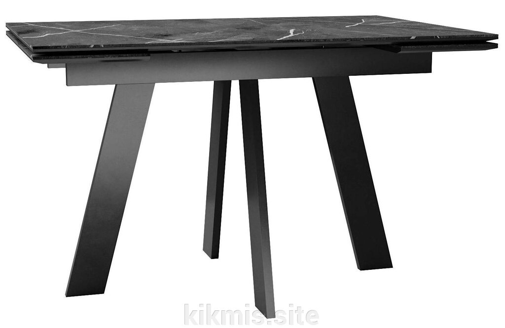 Стол DikLine SKM120 Керамика Черный мрамор/подстолье черное/опоры черные (2 уп.) от компании Интернет - магазин Kikmis - фото 1