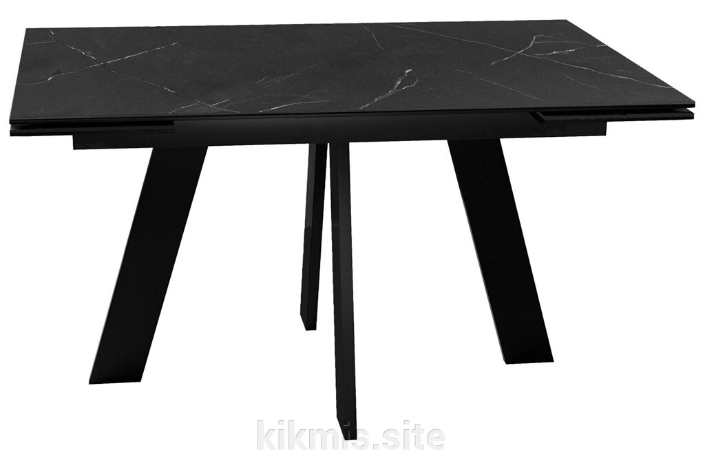 Стол DikLine SKM140 Керамика Черный мрамор/подстолье черное/опоры черные (2 уп.) от компании Интернет - магазин Kikmis - фото 1