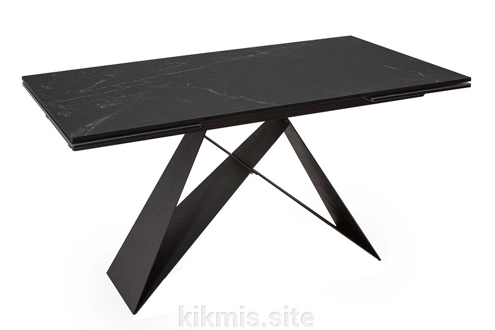 Стол DikLine SKN140 Керамика Черный мрамор/подстолье черное/опоры черные (2 уп.) от компании Интернет - магазин Kikmis - фото 1