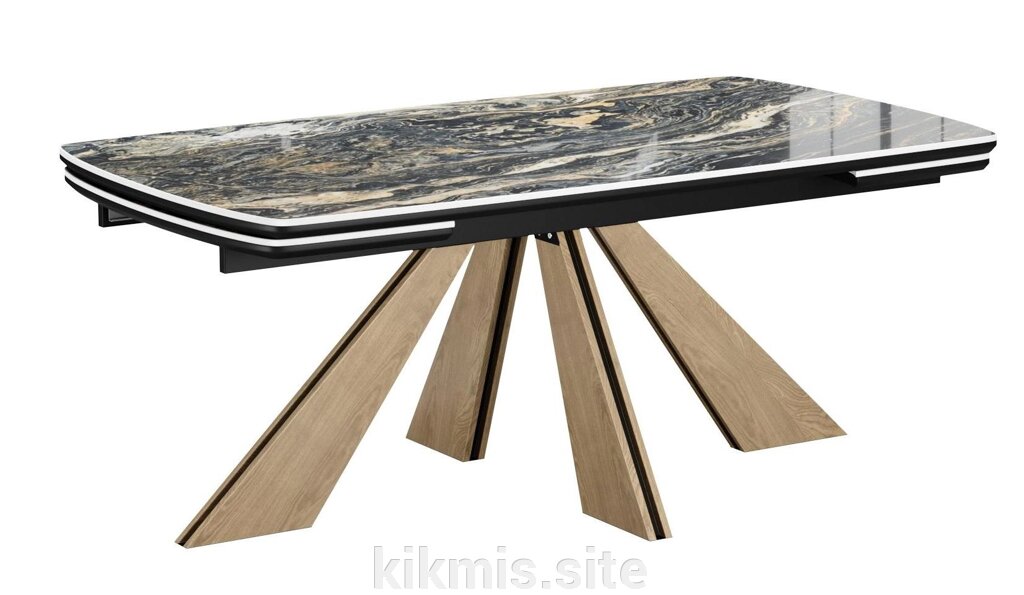 Стол DikLine SKP180 Керамика Amadeus/подстолье черное/опоры дуб монтана (2 уп.) от компании Интернет - магазин Kikmis - фото 1