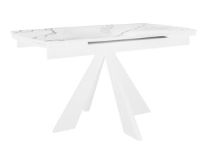 Стол DikLine SKU120 Керамика Белый мрамор/подстолье белое/опоры белые