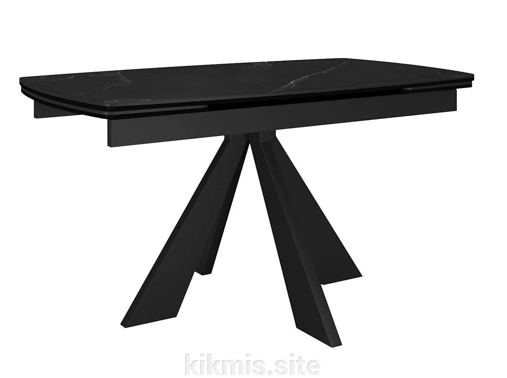Стол DikLine SKU120 Керамика Черный мрамор/подстолье черное/опоры черные от компании Интернет - магазин Kikmis - фото 1