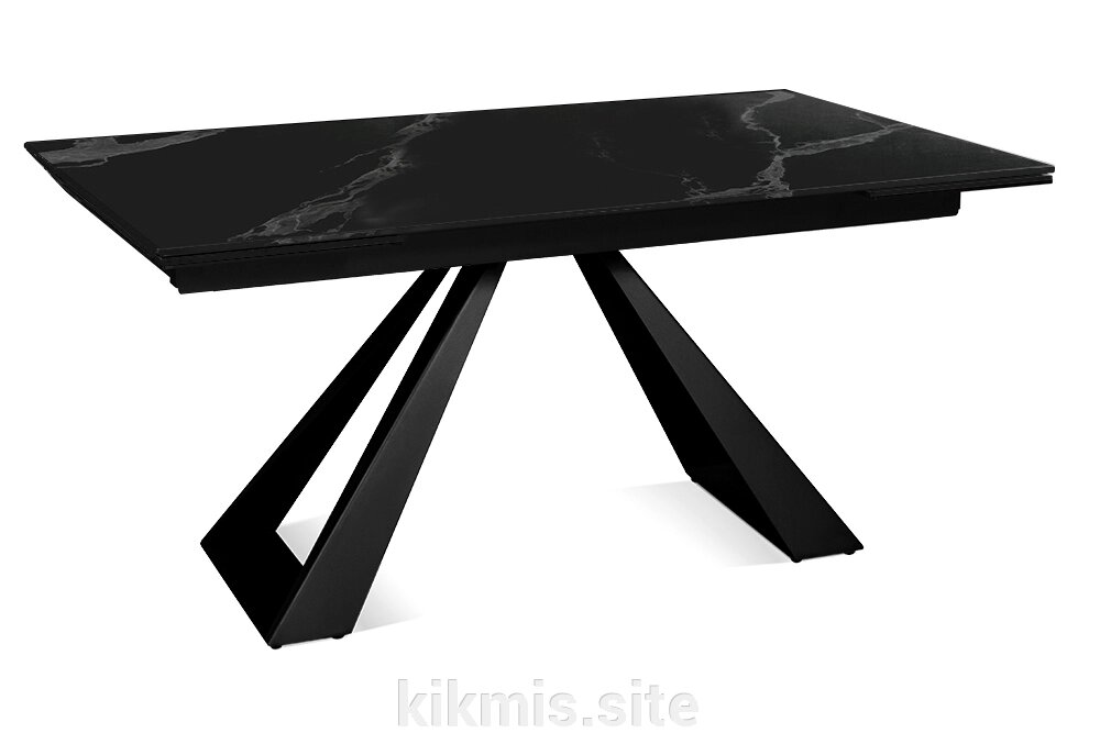 Стол DikLine SKZ140 Керамика Черный мрамор/подстолье черное/опоры черные (2 уп.) от компании Интернет - магазин Kikmis - фото 1