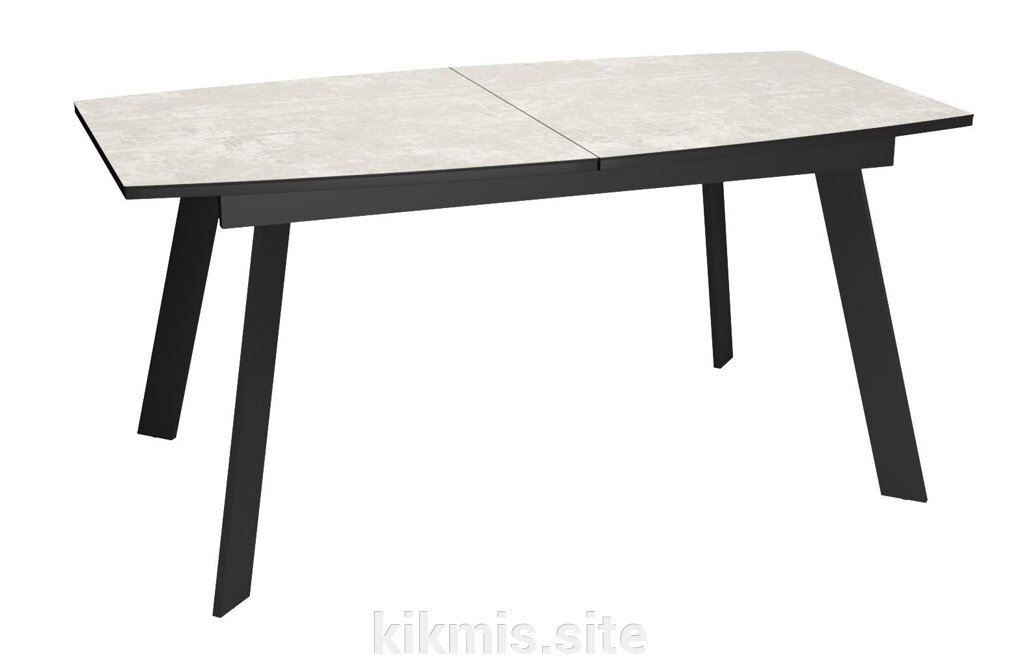 Стол DikLine XL160 хромикс белый/черный / опоры черные от компании Интернет - магазин Kikmis - фото 1