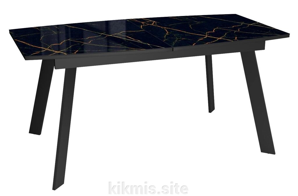 Стол DikLine XLS160 мрамор черный глянец/ черный / опоры черные от компании Интернет - магазин Kikmis - фото 1
