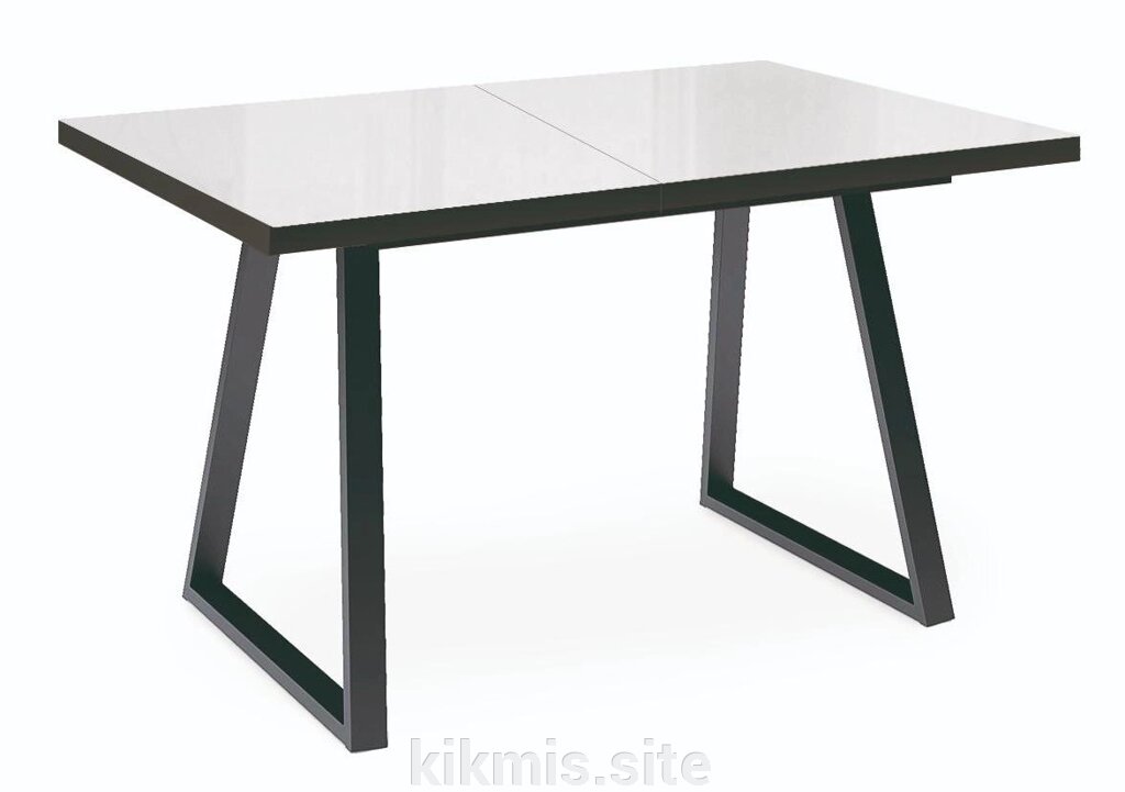 Стол DikLine ZBS120 стекло белое/ черный/Опоры черные от компании Интернет - магазин Kikmis - фото 1