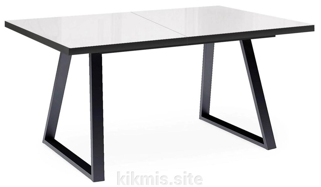Стол DikLine ZBS140 стекло белое/ опоры черные от компании Интернет - магазин Kikmis - фото 1