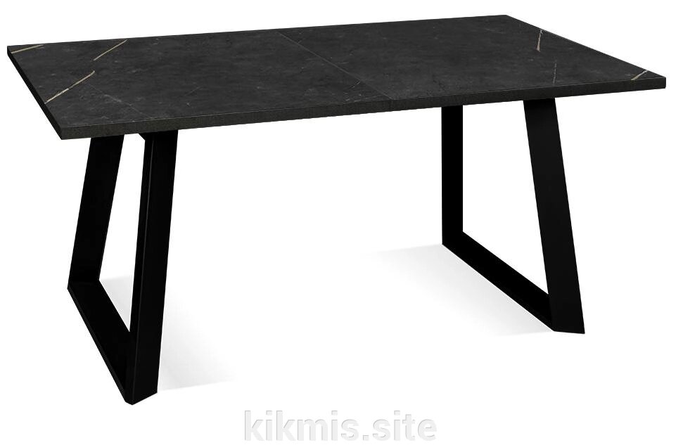Стол DikLine ZLS140 мрамор черный глянец/ черный/опоры черные от компании Интернет - магазин Kikmis - фото 1