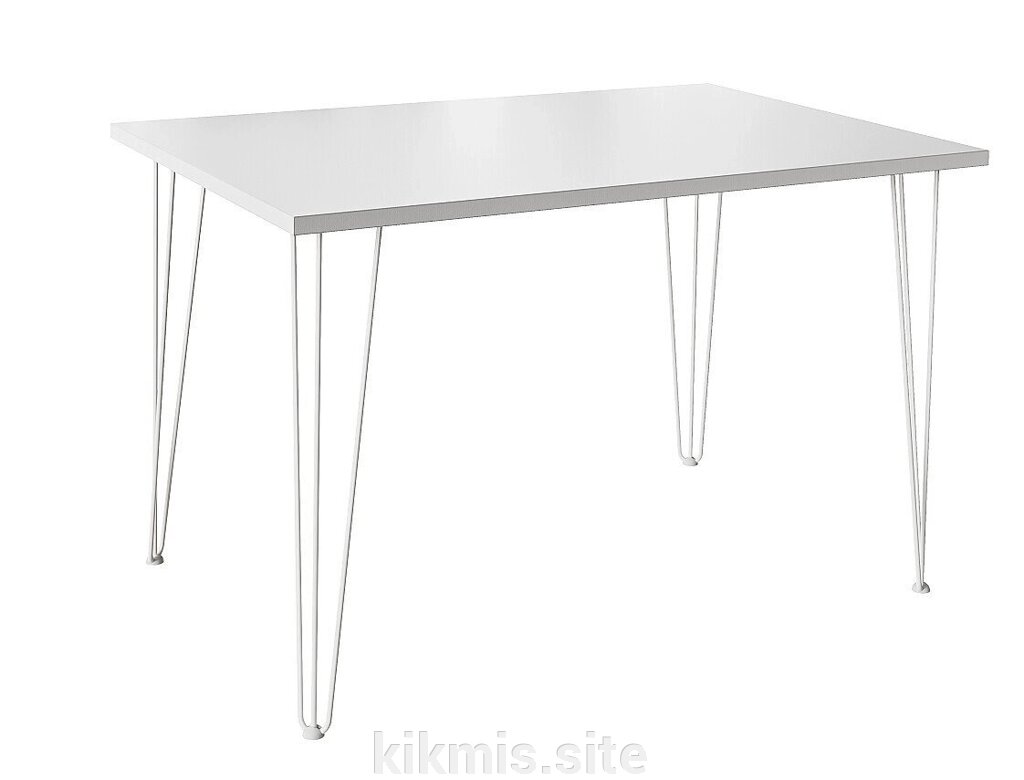 Стол для кафе Крис 120х75 ЛДСП белый\опоры белые от компании Интернет - магазин Kikmis - фото 1