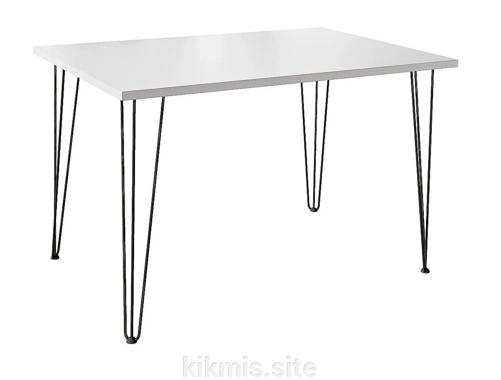 Стол для кафе Крис 120х75 ЛДСП белый\опоры черные от компании Интернет - магазин Kikmis - фото 1